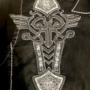 Graphic button down dress shirt